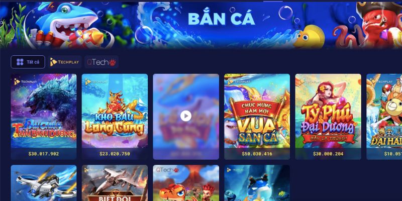 Sảnh bắn cá với hệ thống săn thưởng đa dạng