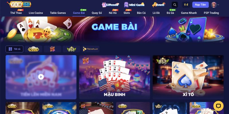 Game bài 3D cùng nhiều trò hấp dẫn